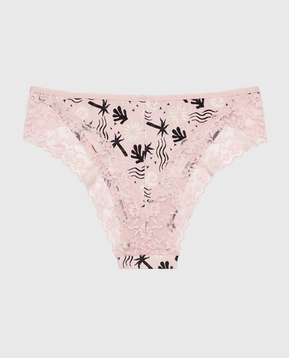 Cheeky Panty with Lace Trim in Sand and Surf