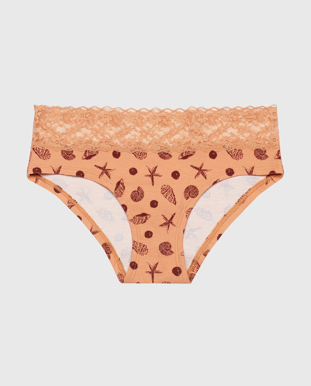 Hipster Panty with Lace Trim in She Sells Sea Shells