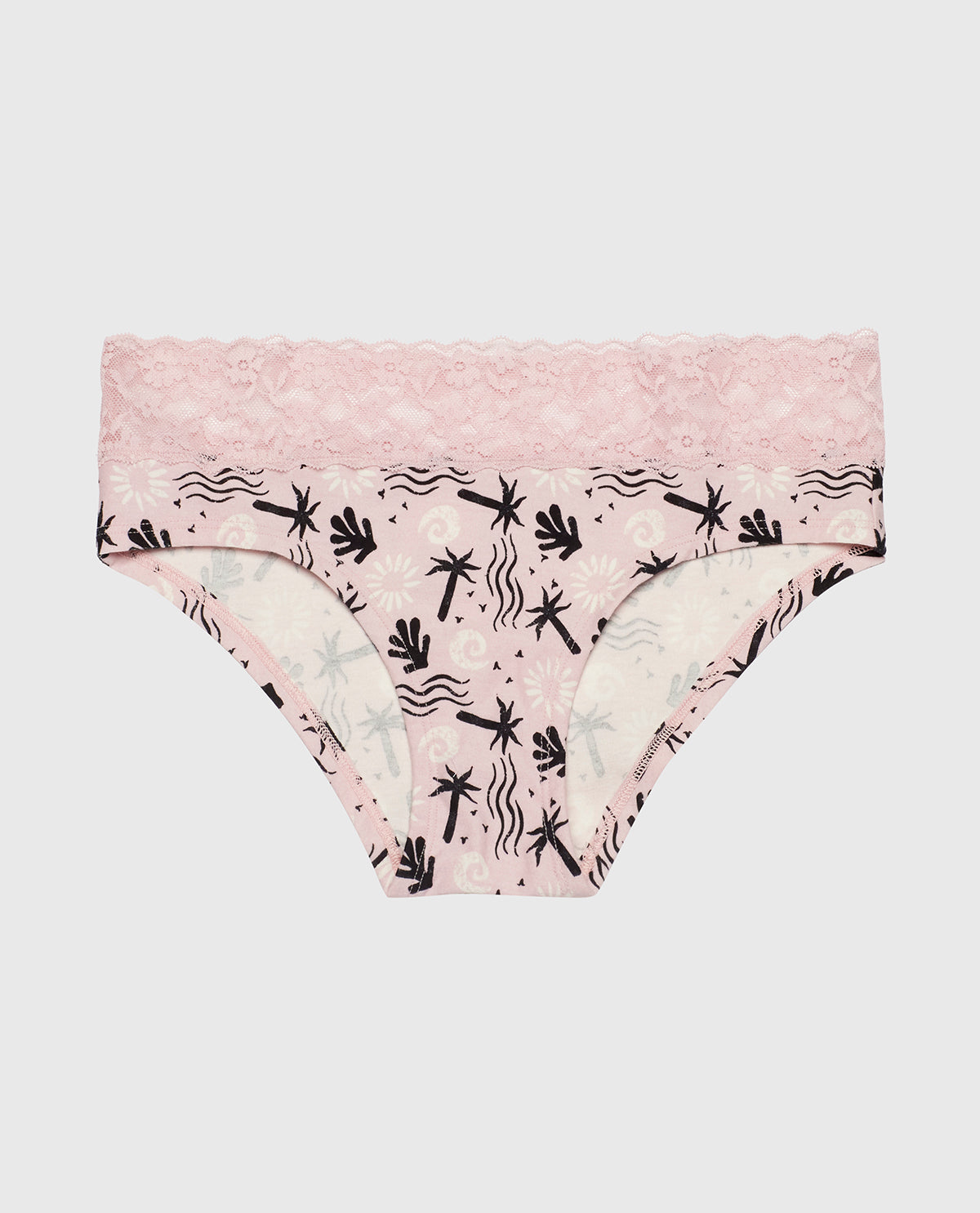 Hipster Panty with Lace Trim in Sand and Surf