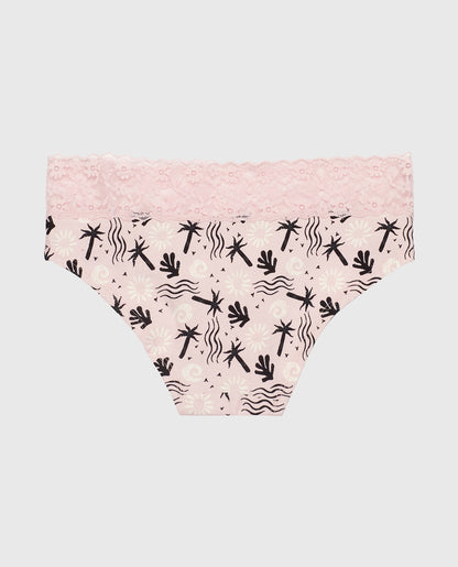 Hipster Panty with Lace Trim in Sand and Surf
