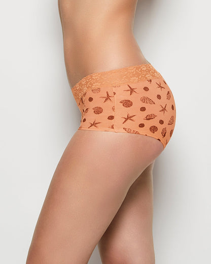Boyshort Panty with Lace Trim in She Sells Sea Shells