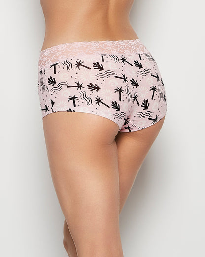 Boyshort Panty with Lace Trim in Sand and Surf
