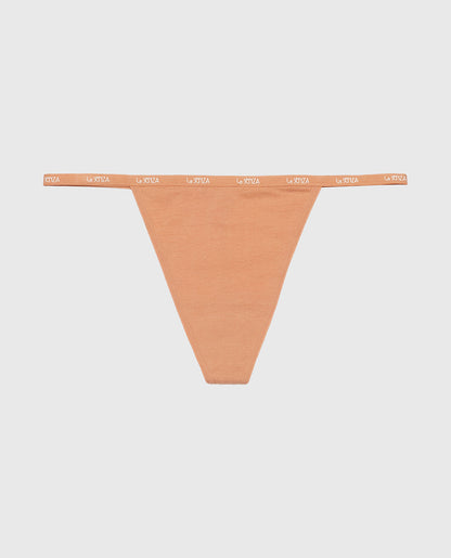 G-Sring Panty with Logo Trim in Cork