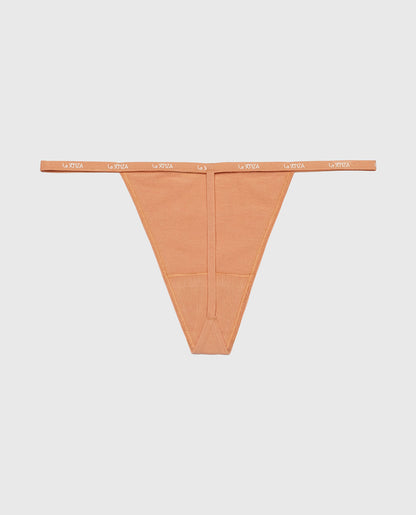 G-Sring Panty with Logo Trim in Cork