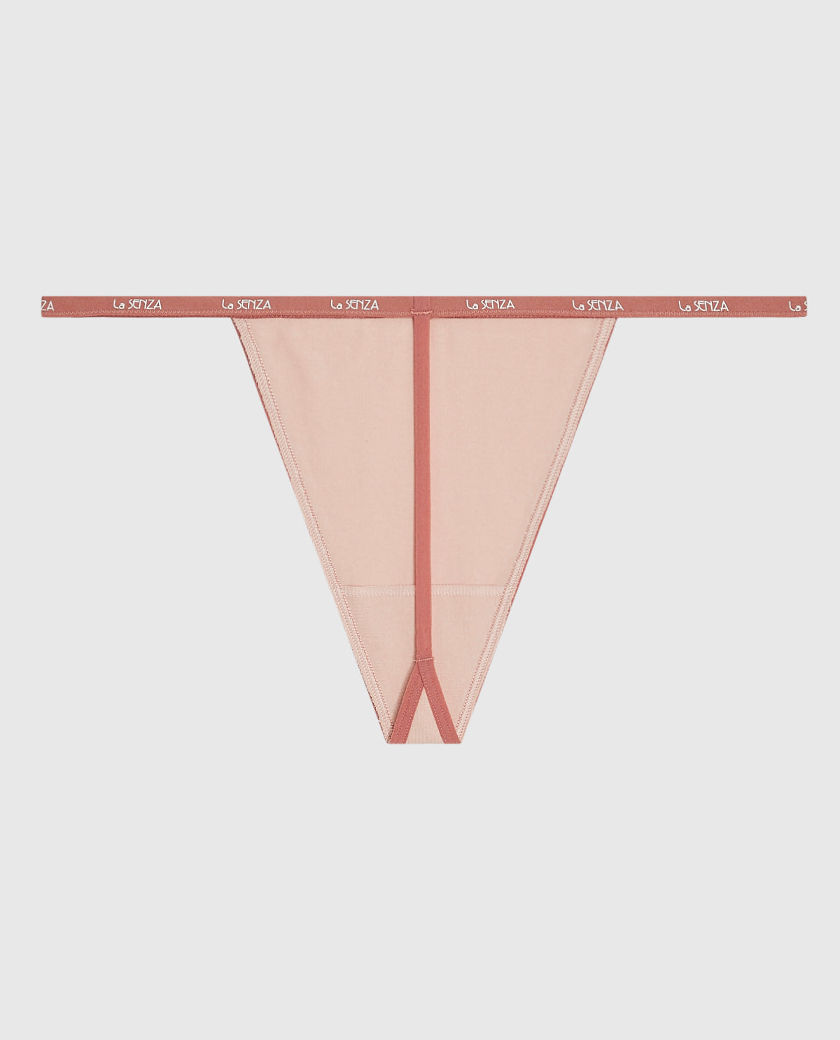 G-String Panty with Logo Trim in Peaceful Peach