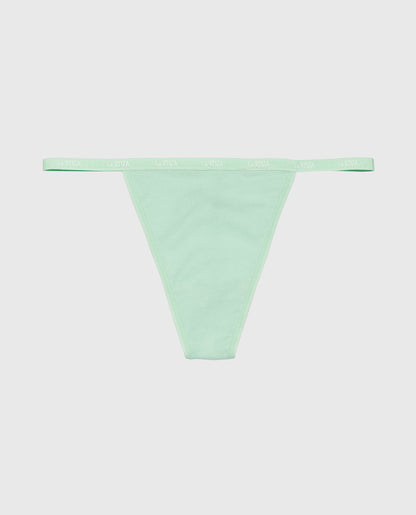 G-Sring Panty with Logo Trim in Mist Green