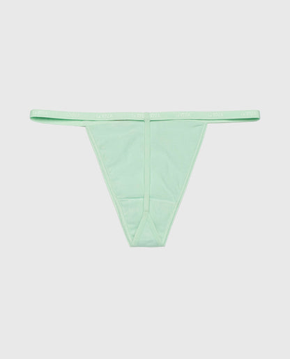 G-Sring Panty with Logo Trim in Mist Green