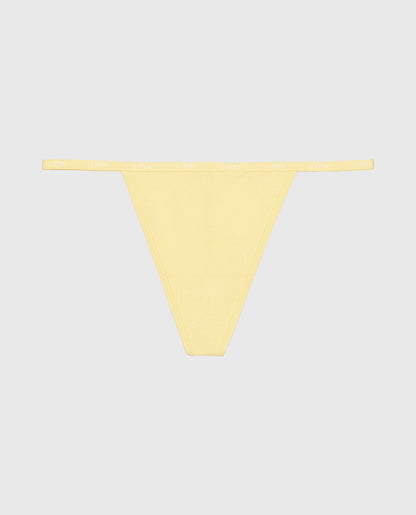 G-Sring Panty with Logo Trim in Mellow Yellow