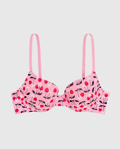 Smooth Lightly Lined Demi Bra in Cherry on Top