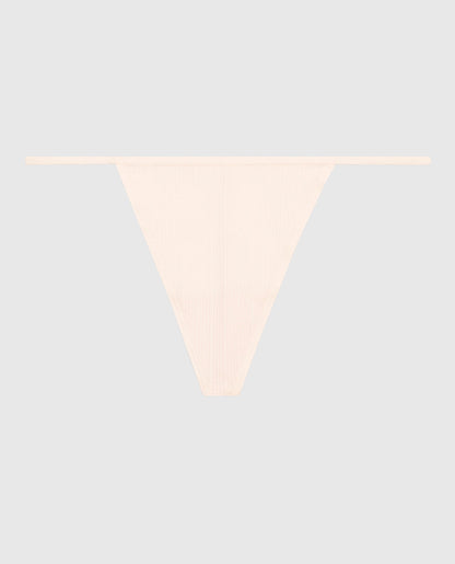 Ribbed G-String Panty in Ivory Dawn