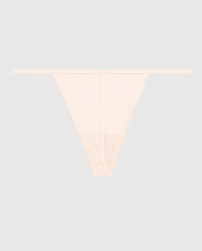 Ribbed G-String Panty in Ivory Dawn