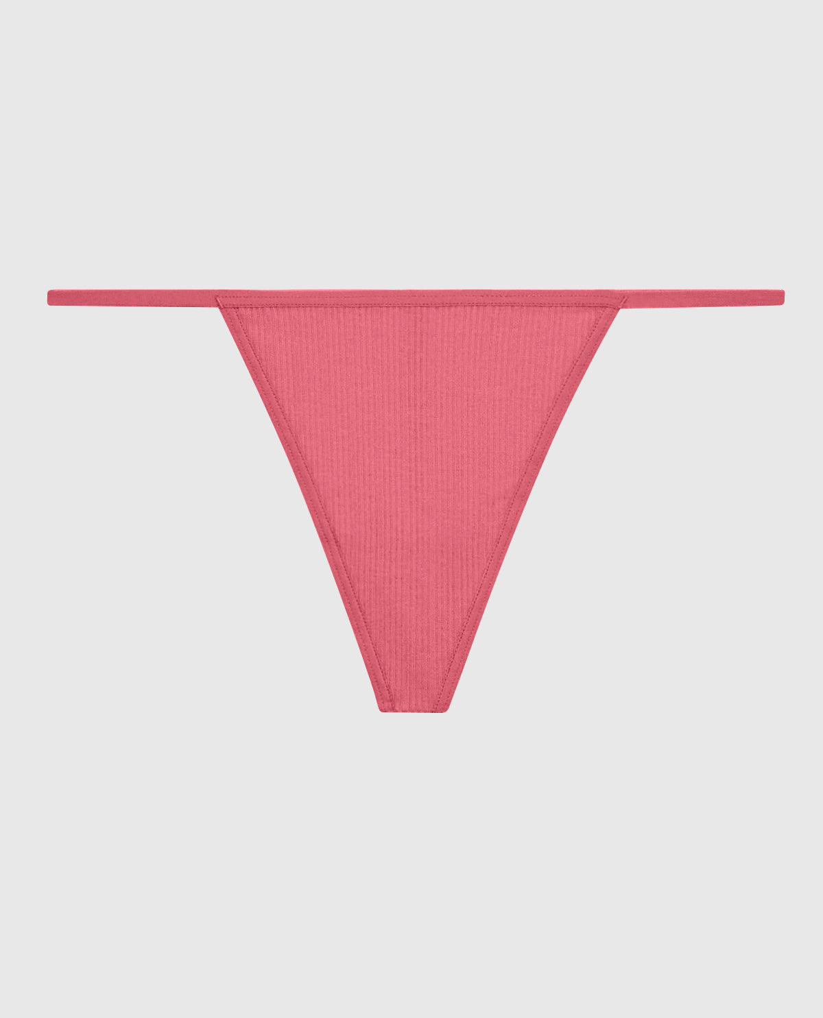 Ribbed G-String Panty in Romantic Pink