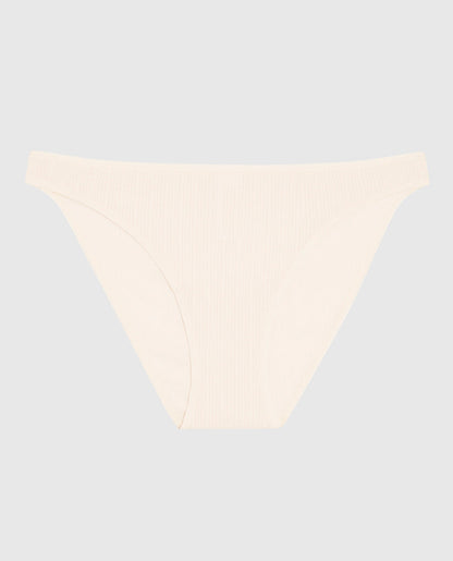 Ribbed Bikini Panty in Ivory Dawn