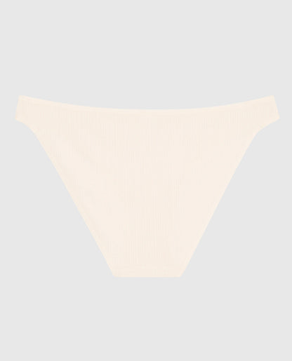 Ribbed Bikini Panty in Ivory Dawn