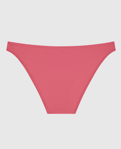 Ribbed Bikini Panty in Romantic Pink