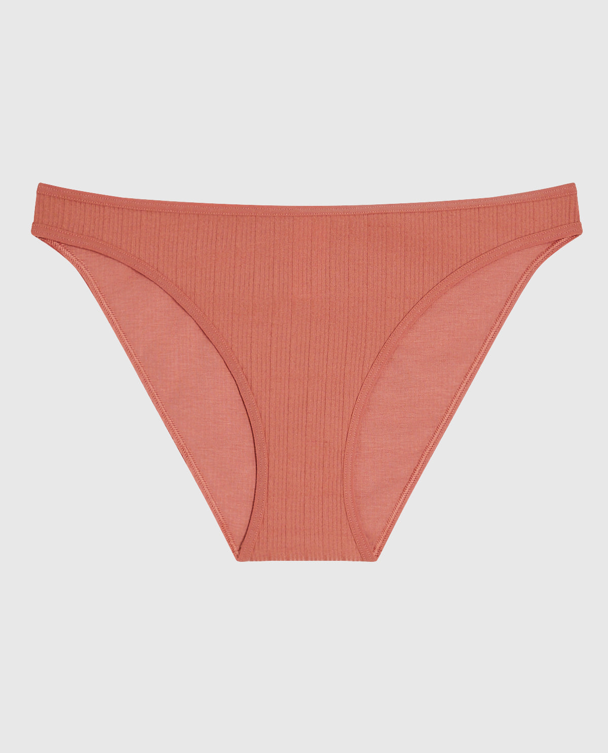Ribbed Bikini Panty in Rosy Blush