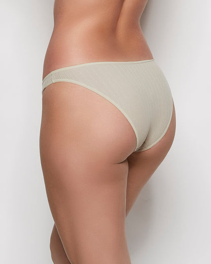 Ribbed Bikini Panty in Stone Grey