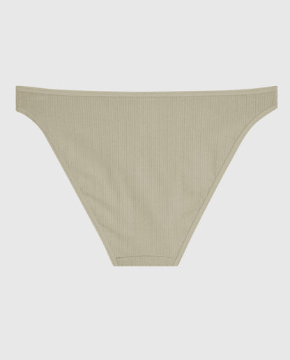 Ribbed Bikini Panty in Stone Grey