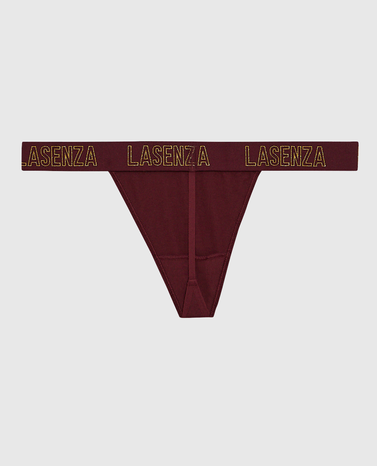 G-String Panty with Logo Band in Red Wine