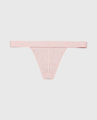 G-String Panty with Logo Band in Iced Lilac