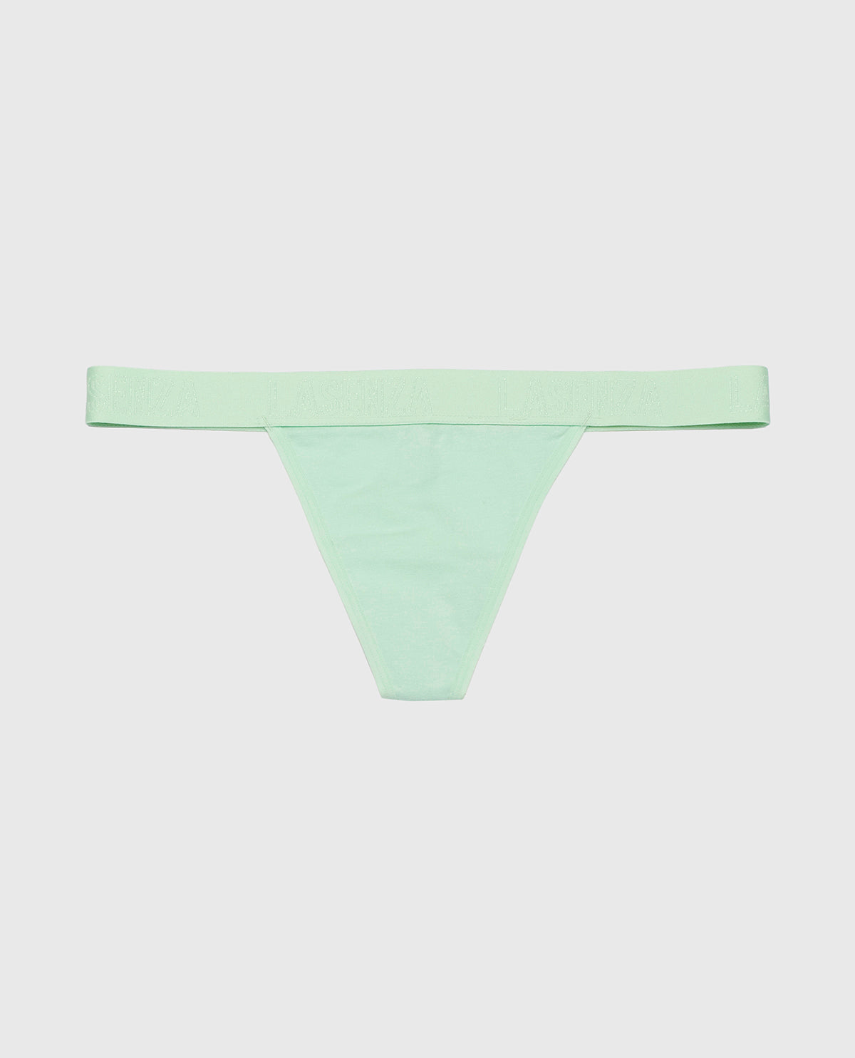 G-String Panty with Logo Band in Mist Green
