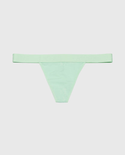 G-String Panty with Logo Band in Mist Green