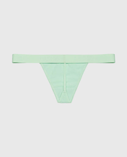 G-String Panty with Logo Band in Mist Green
