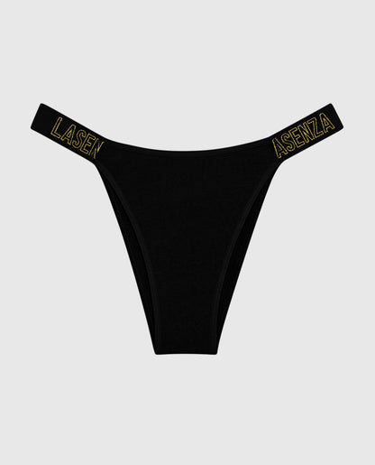 Cheeky Panty with Logo Band in Smoulder Black