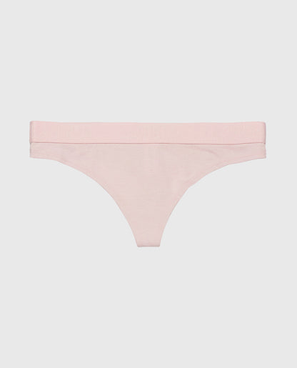Thong Panty with Logo Band in Iced Lilac
