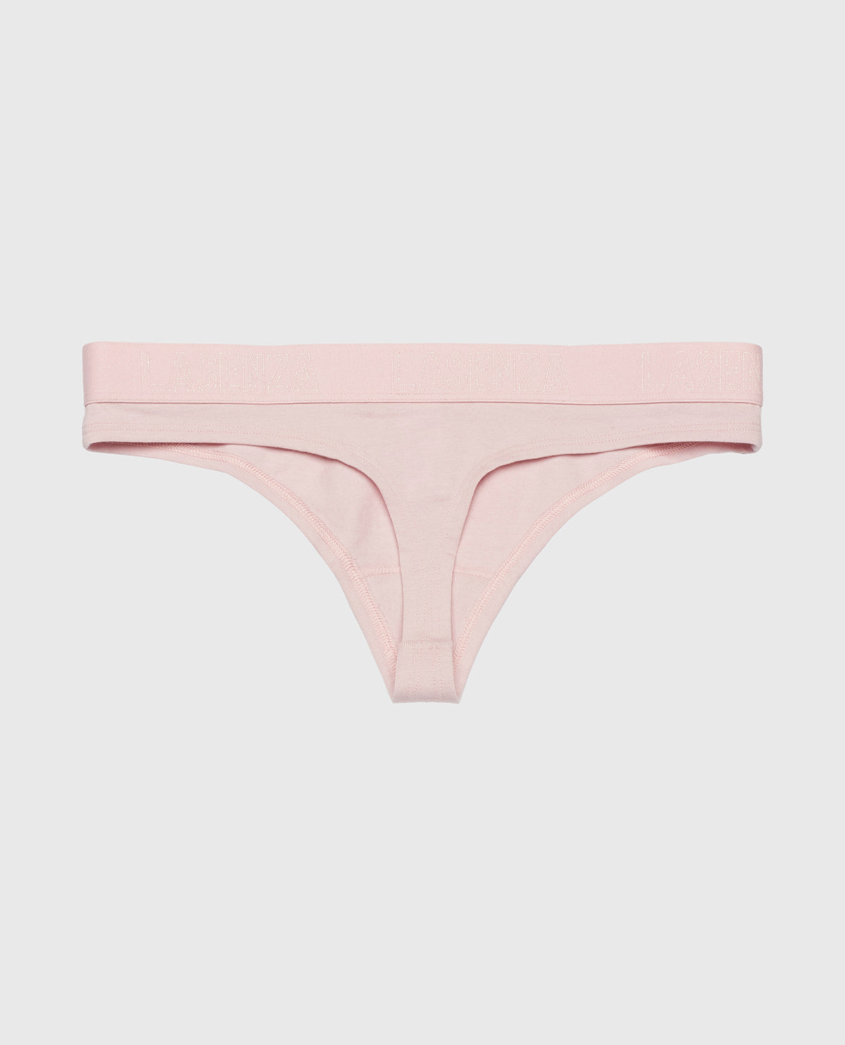 Thong Panty with Logo Band in Iced Lilac