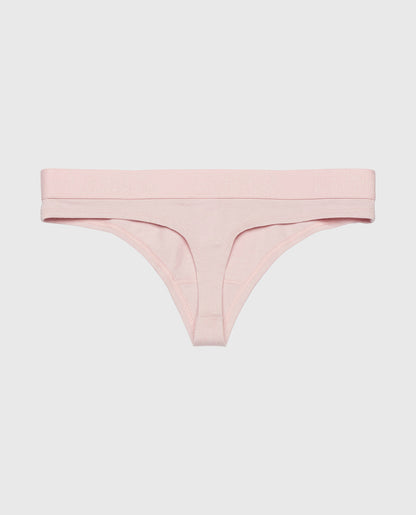 Thong Panty with Logo Band in Iced Lilac