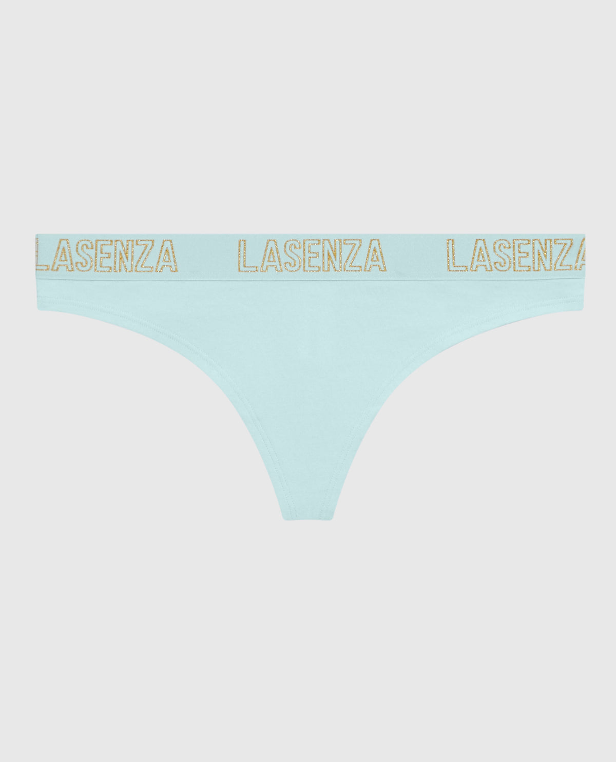 Thong Panty with Logo Band in Vista Blue