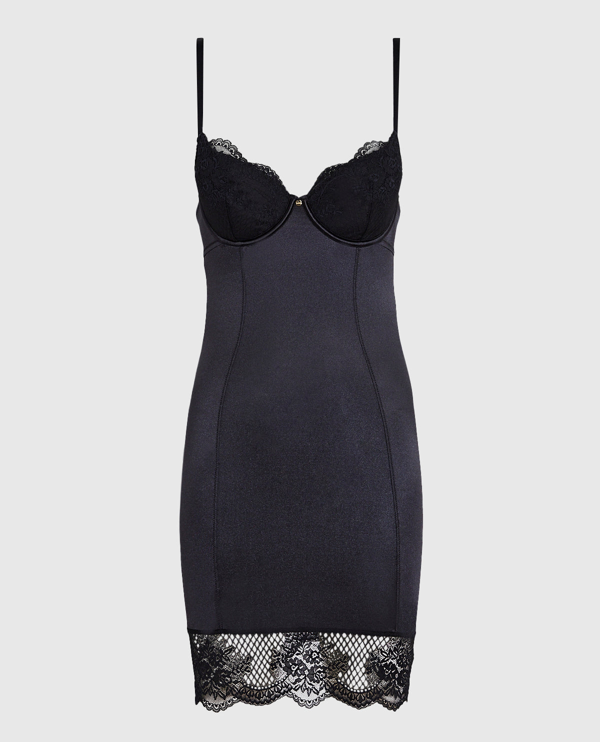 Satin Dress in Smoulder Black