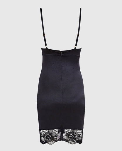 Satin Dress in Smoulder Black