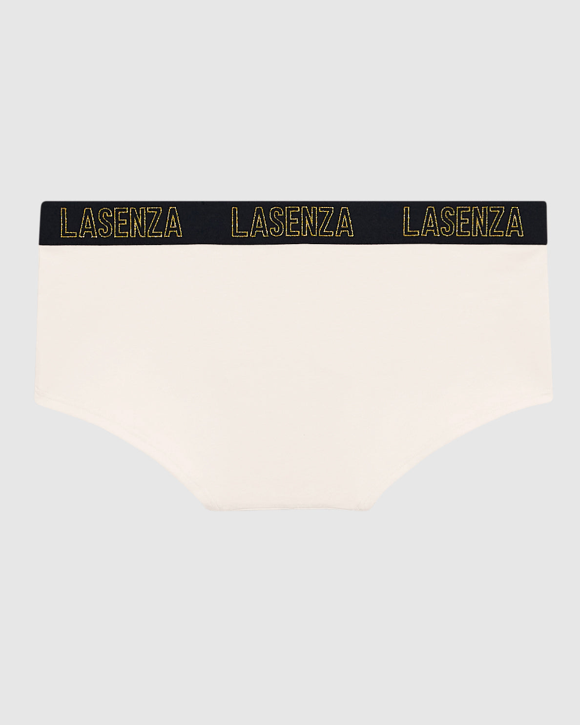 Boyshort Panty with Logo Band in Ivory Dawn