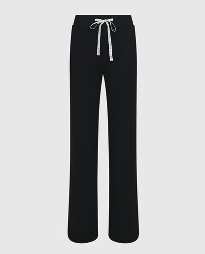 Pajama Pant with Logo Drawstring in Smoulder Black