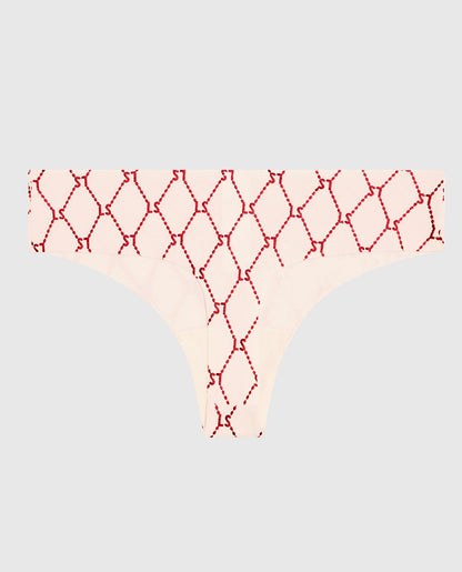 No Show Thong Panty in Foiled LaSenza Fishnet