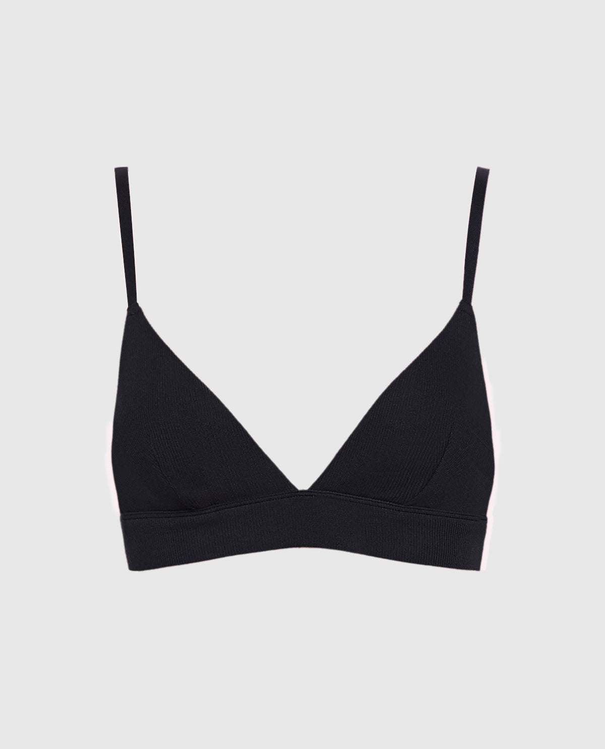 Unlined  V Neck Bralette in Black