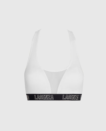 Low Impact Logo Sports Bra in Ivory