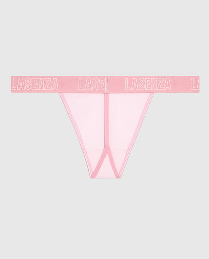 G-String Panty with Logo in Pink