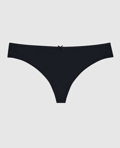 Thong Panty with Bow in Black