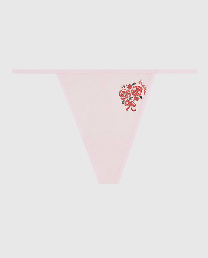 G-String Panty with Bow in Pink-A-Boo