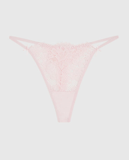 Allover Lace High Leg G-String Panty in Pink-A-Boo