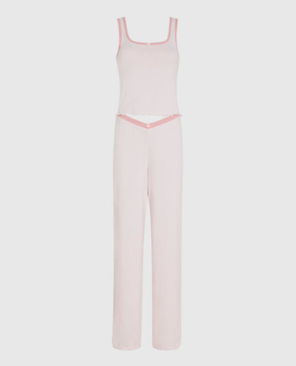 Pajama Tank with Rosette in Pink