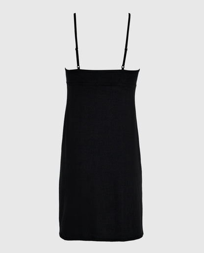 Sleep Dress with Rosette in Black