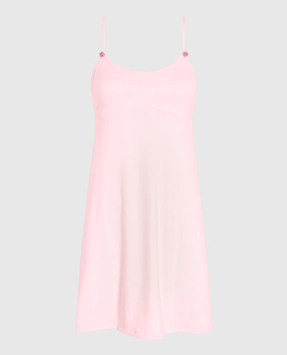 Sleep Dress with Rosette in Pink-A-Boo