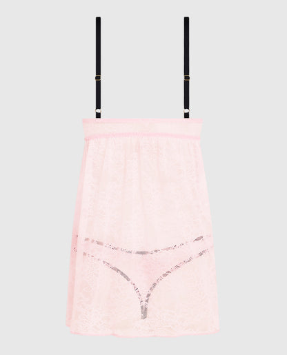 Push Up Lace Babydoll in Pink-A-Boo
