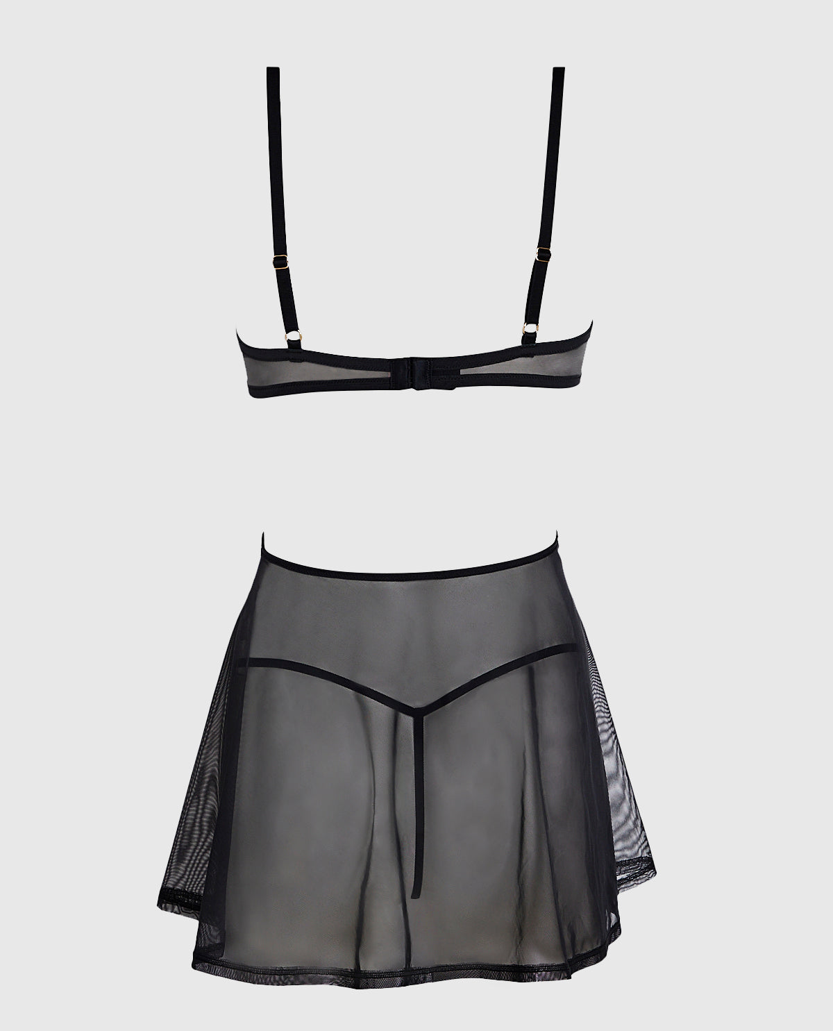 Mesh Untie Me Babydoll in Black