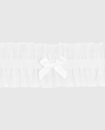Ruffle Thigh Garter in Ivory