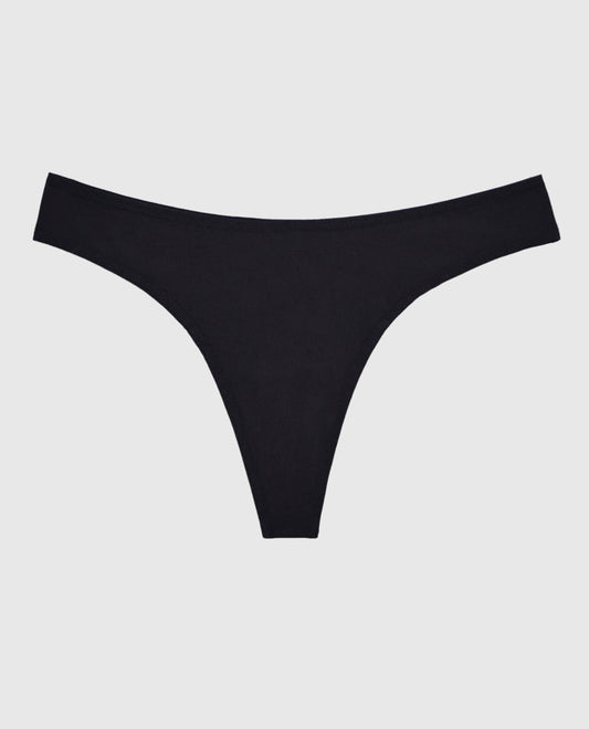 Microfiber Thong Panty in Smoulder Black